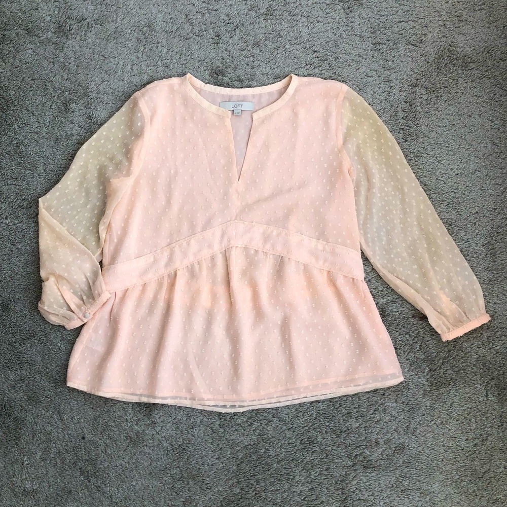 LOFT Pink Dot Blous